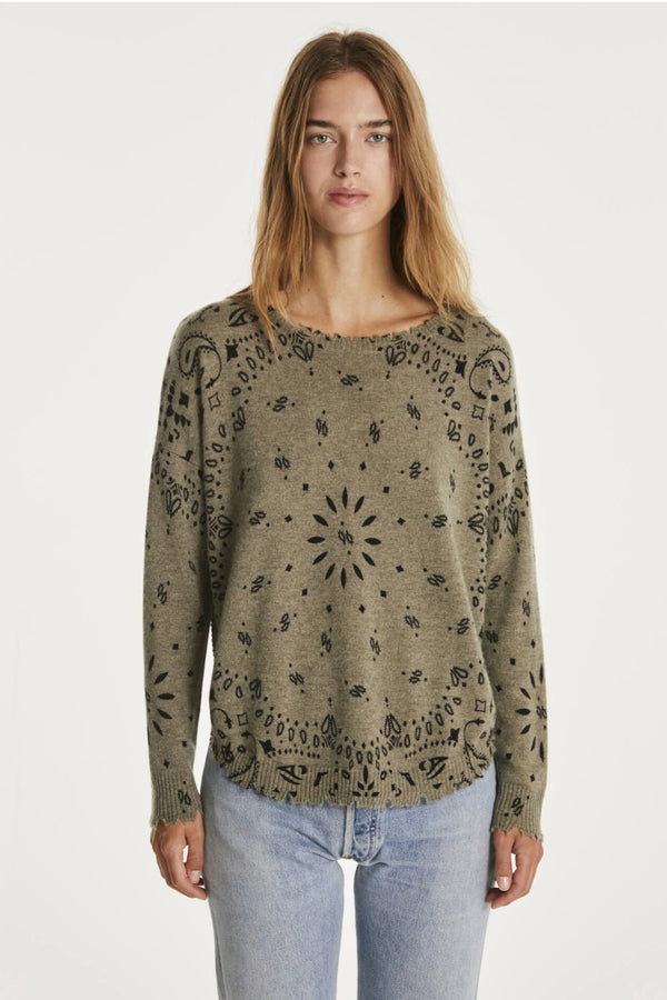 Mela Bandana Sweater Mottled Khaki