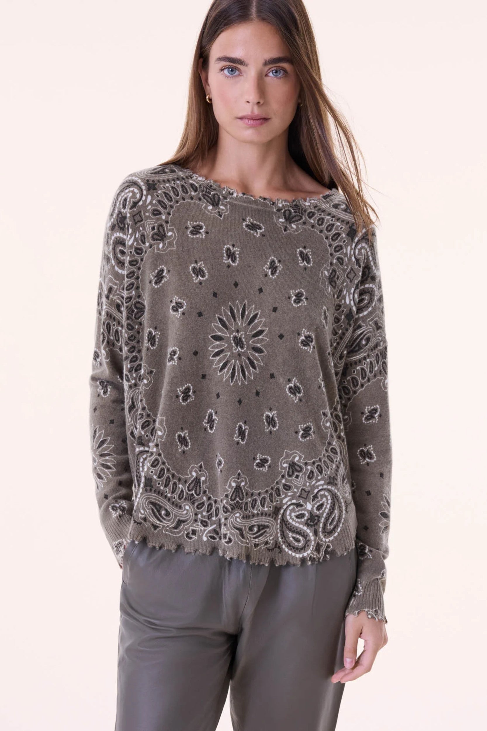 Mela Bandana Bico Sweater Khaki Mottled