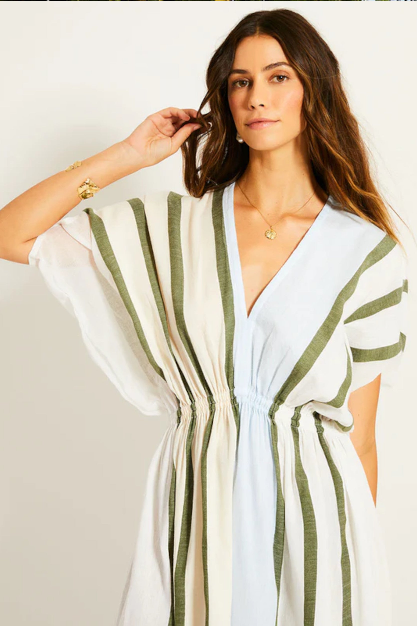 Leila Plunge Dress Entoto Sage