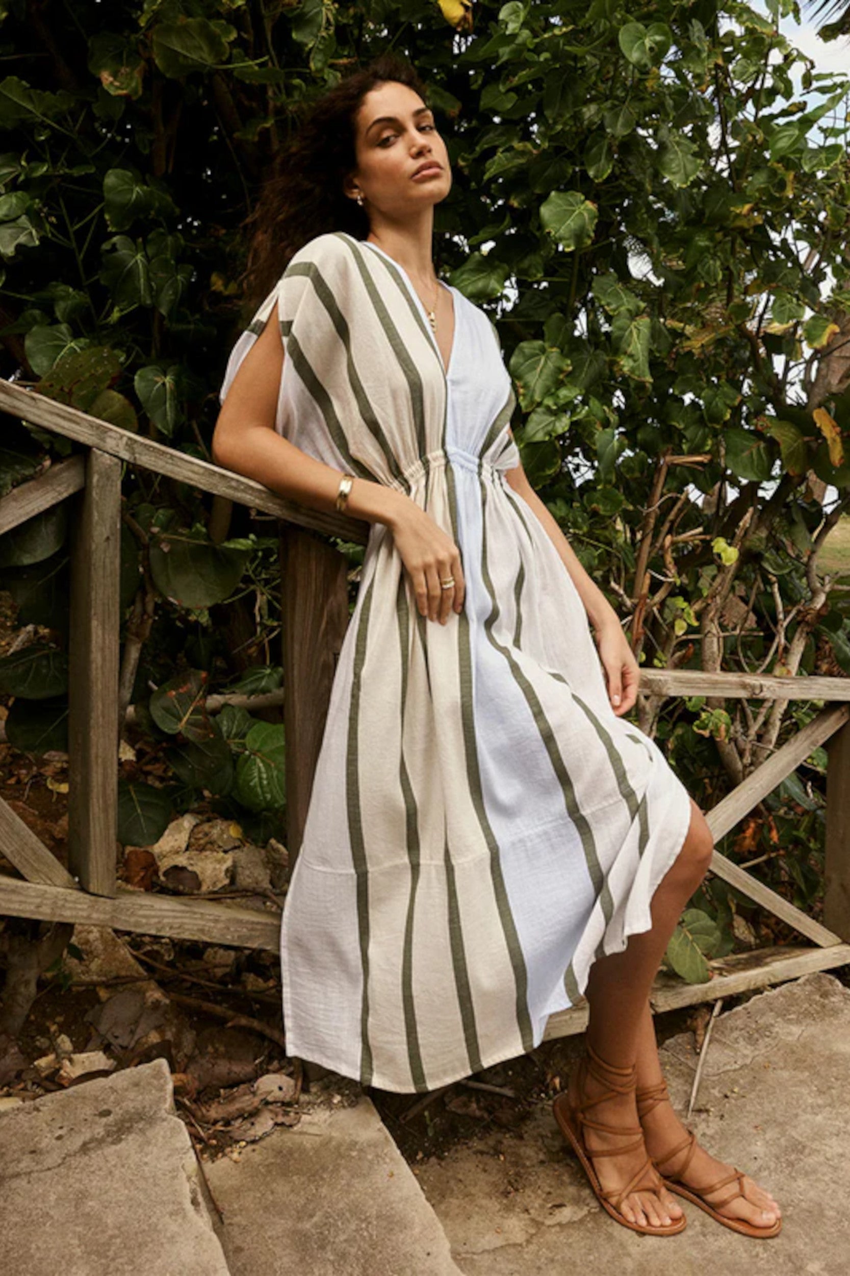 Leila Plunge Dress Entoto Sage