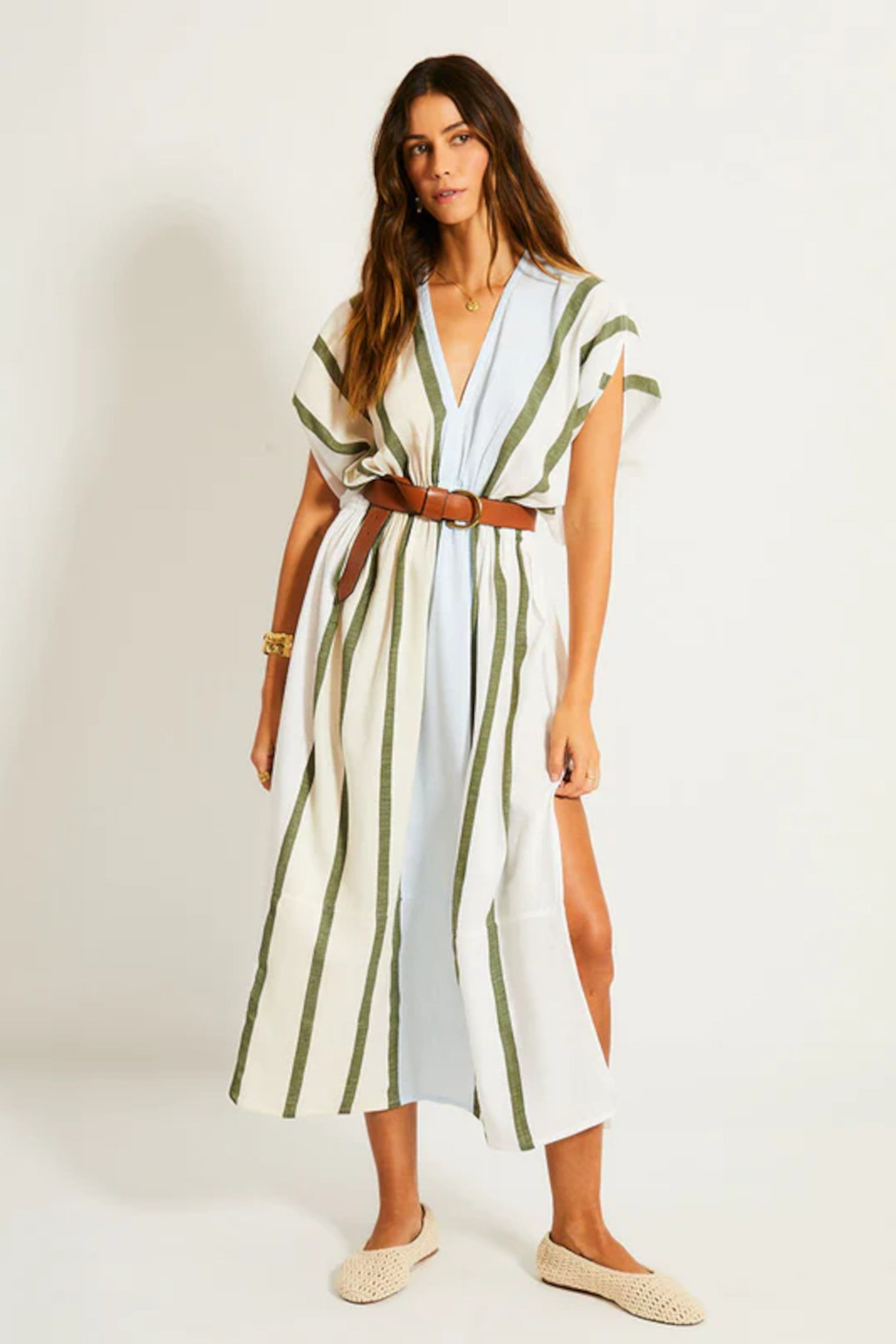 Leila Plunge Dress Entoto Sage