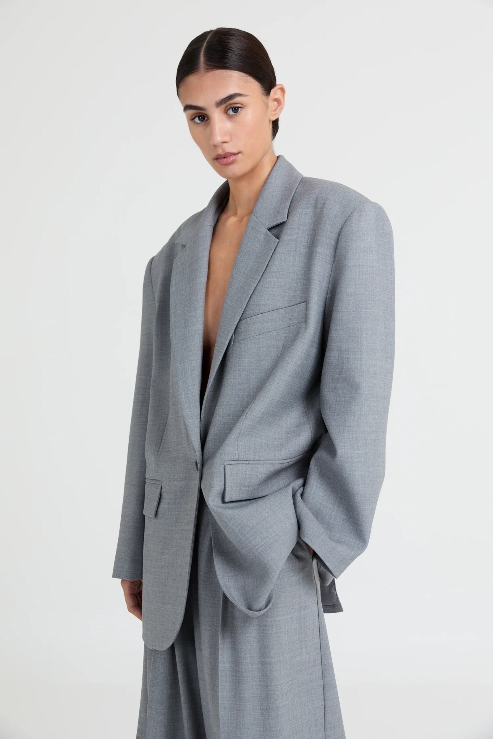 Judy Blazer Grey Melange