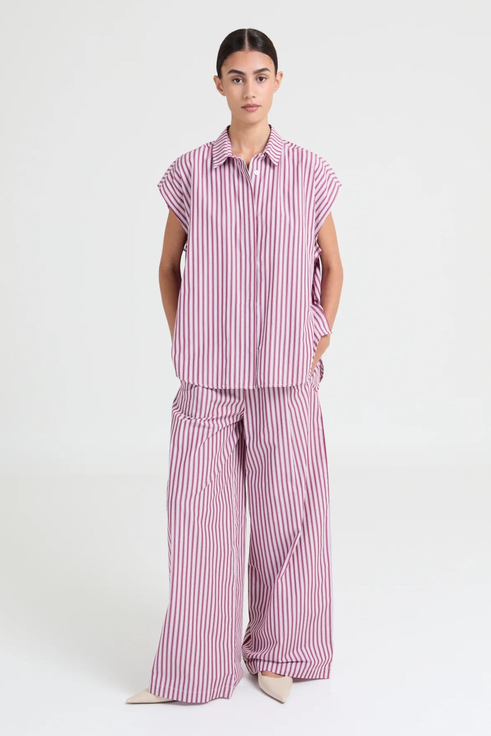 Leonie Pants Pink Burgundy