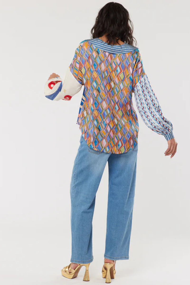 Anna V-Collar Blouse Nautical
