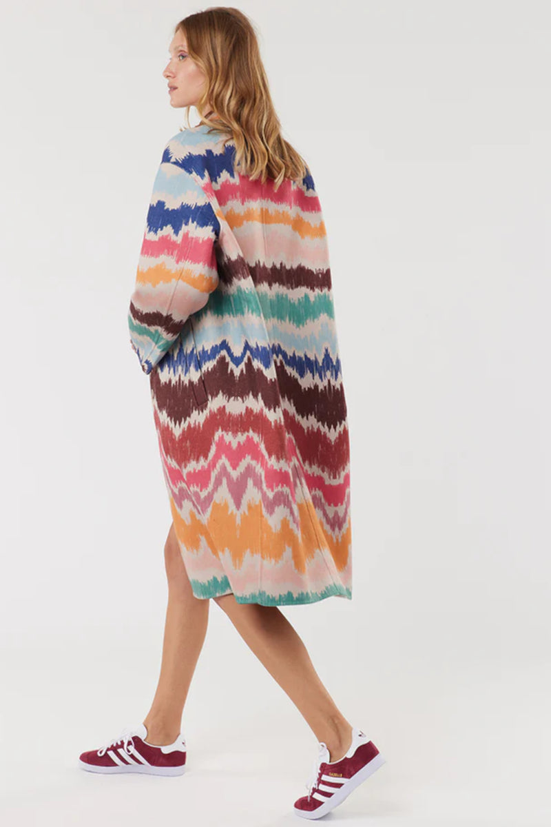 Paola Printed Midi Coat Colorful