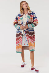 Paola Printed Midi Coat Colorful