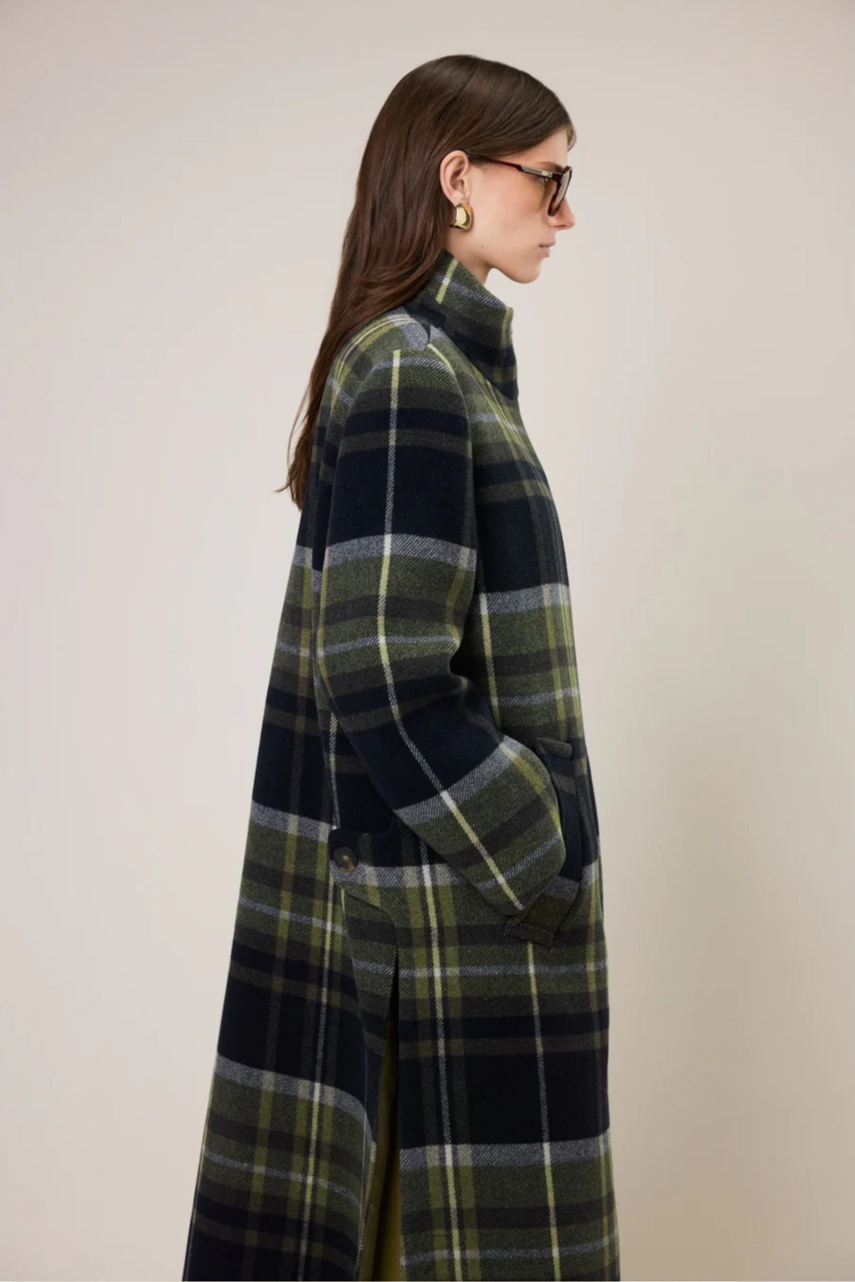 Bari Coat Green Check