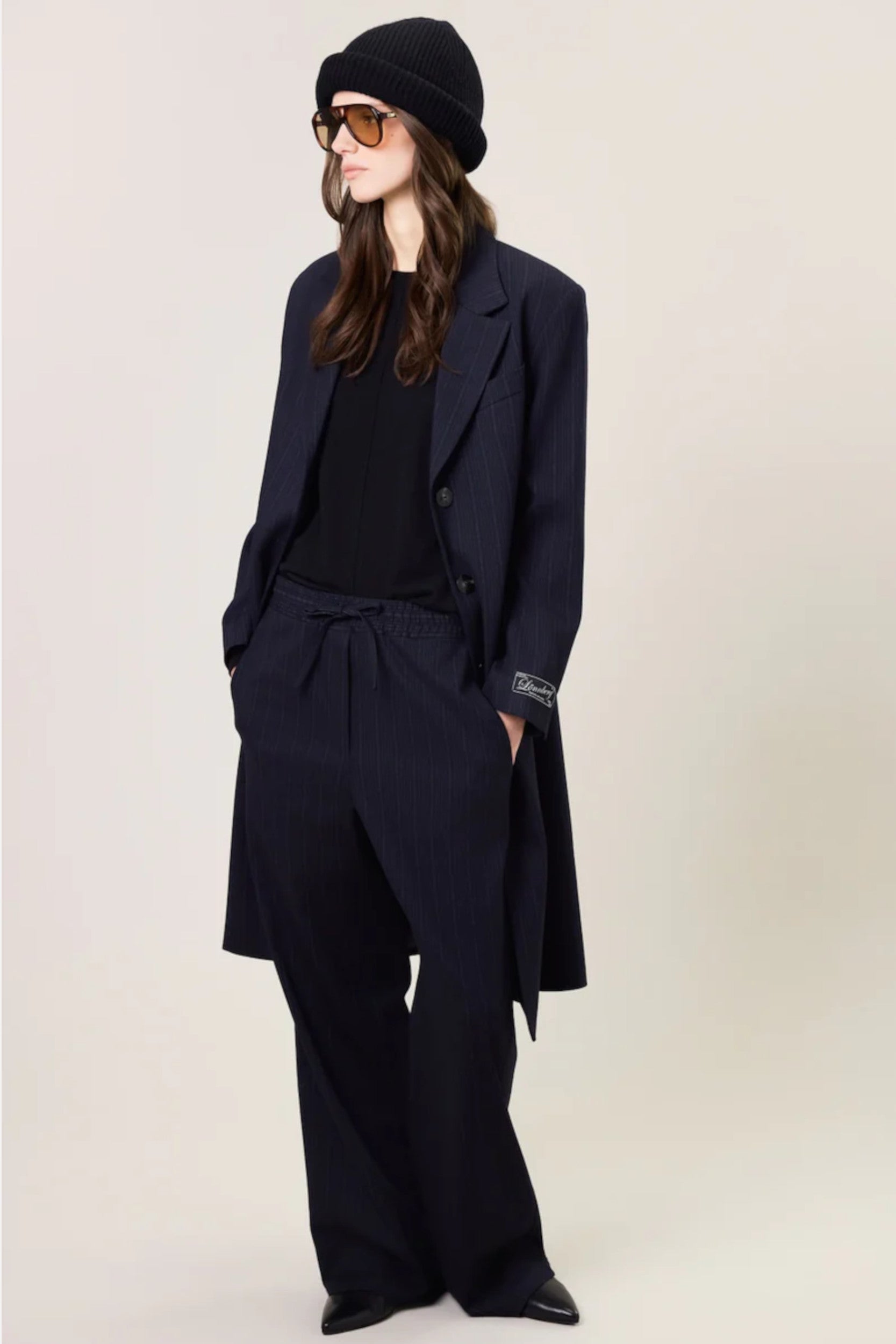 Tom Coat Navy Stripes