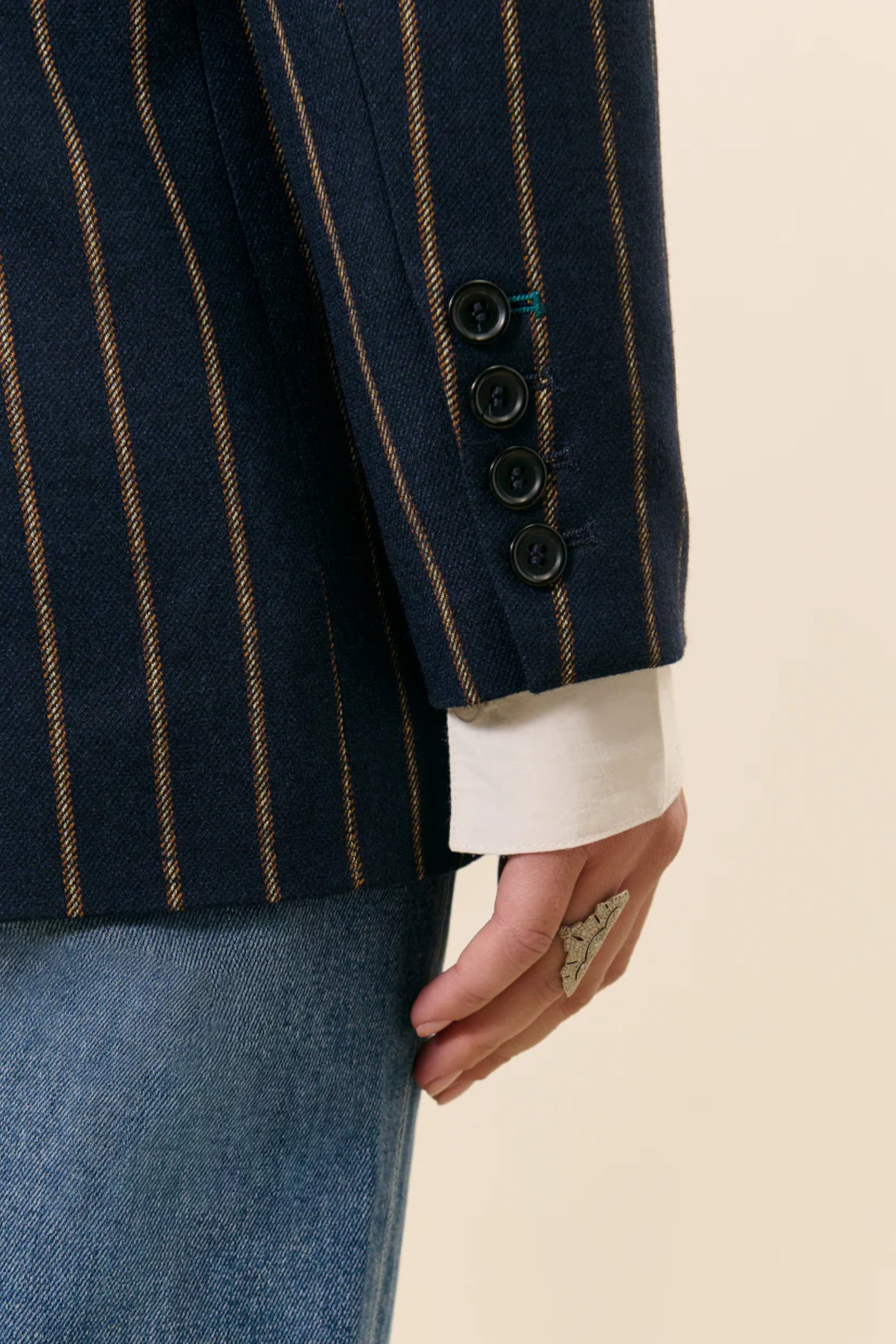 Alesia Blazer Smoking Night Stripes Ochre