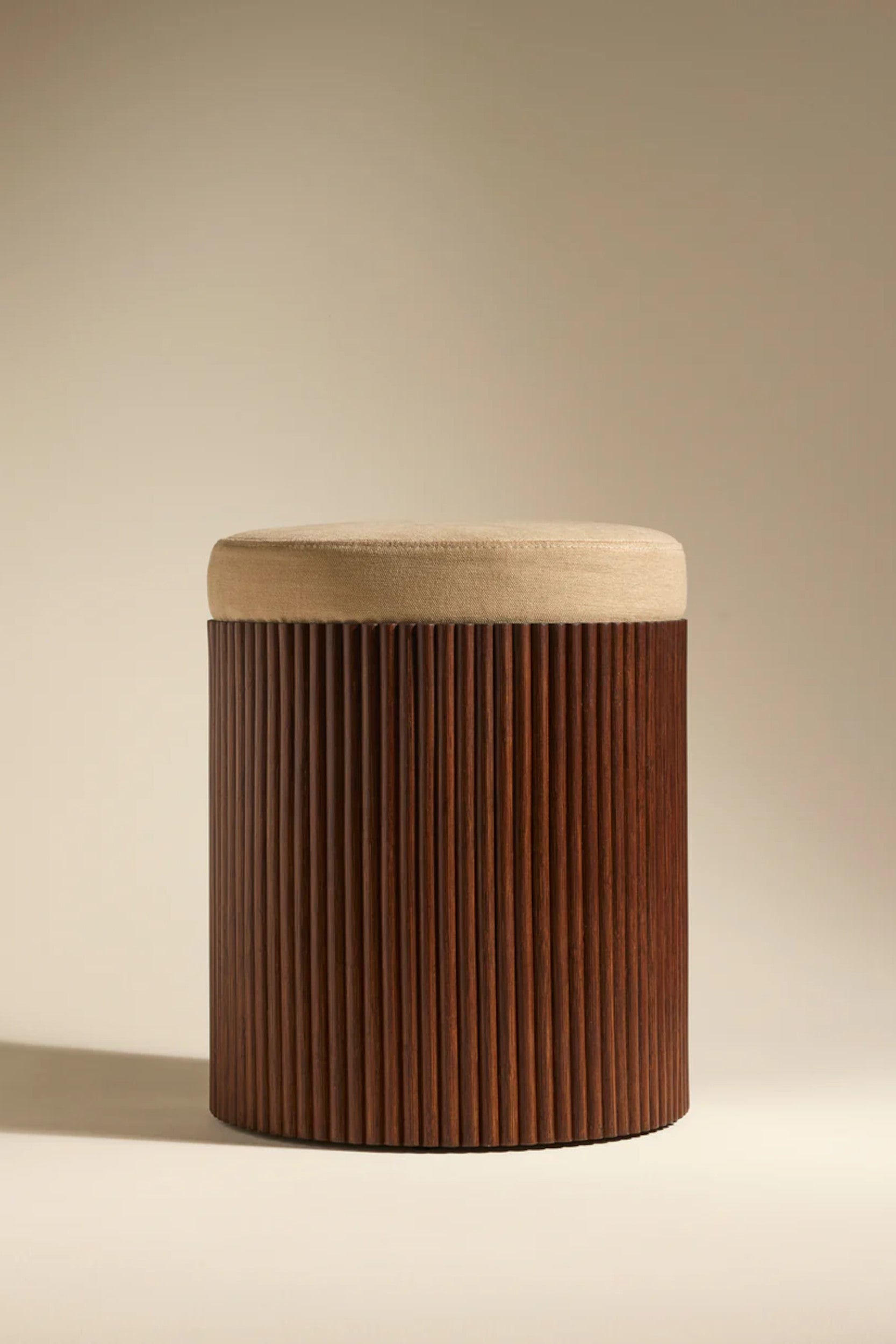 Riviera Pouf Walnut Beige