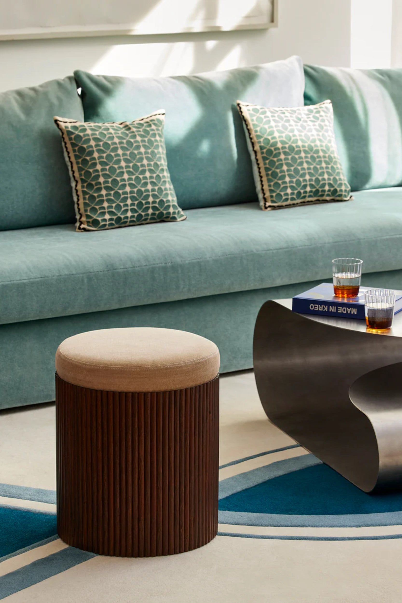 Riviera Pouf Walnut Beige