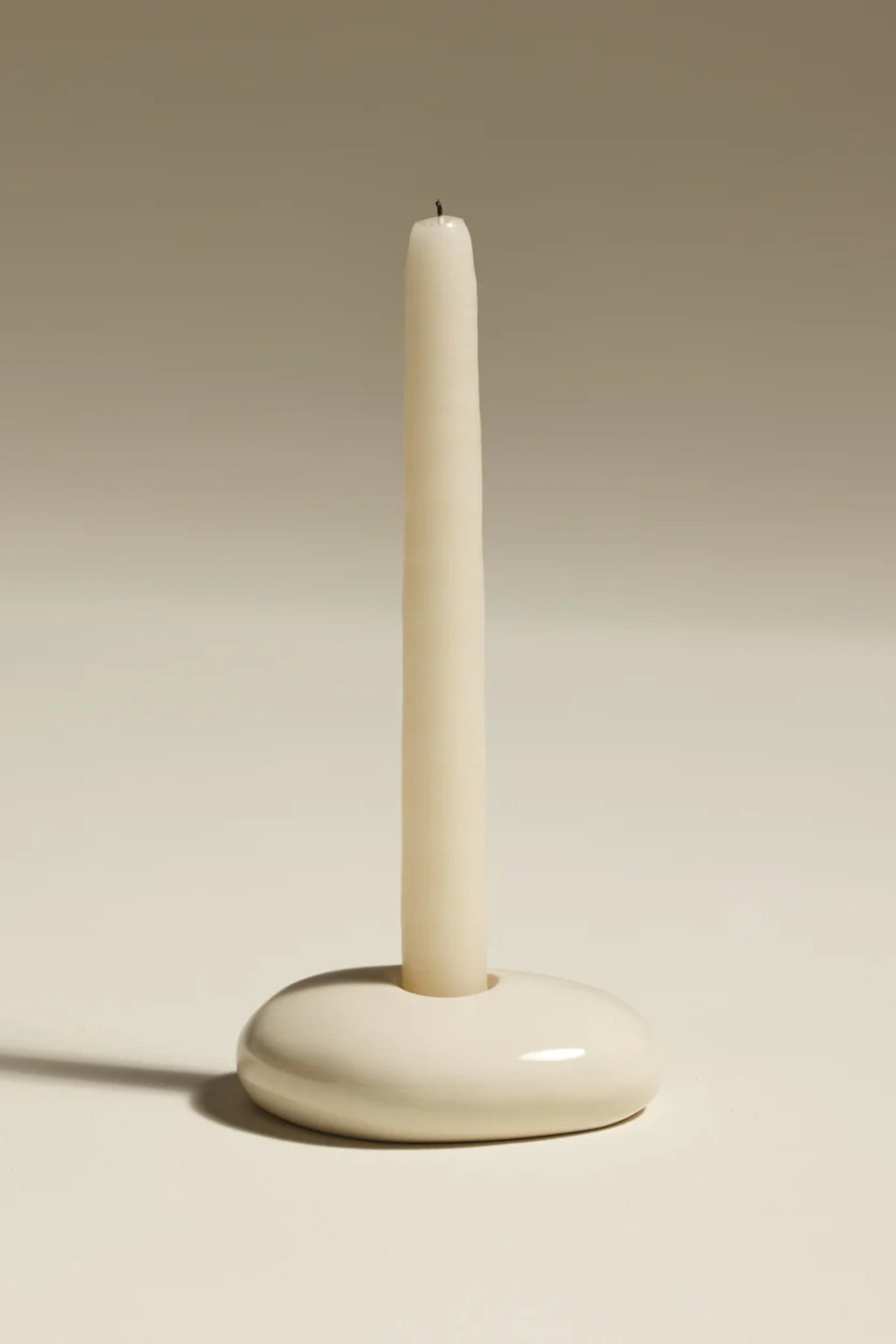 Stone Candlestick Ecru