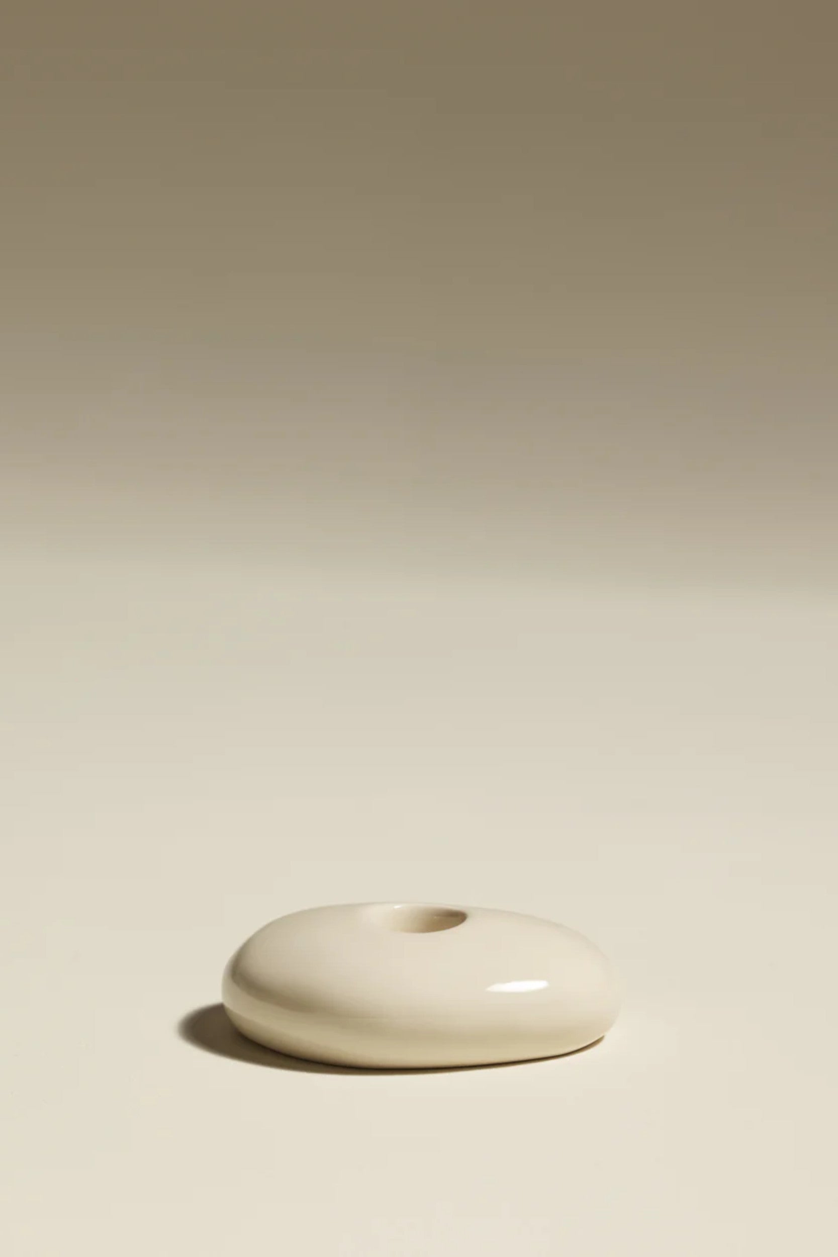 Stone Candlestick Ecru