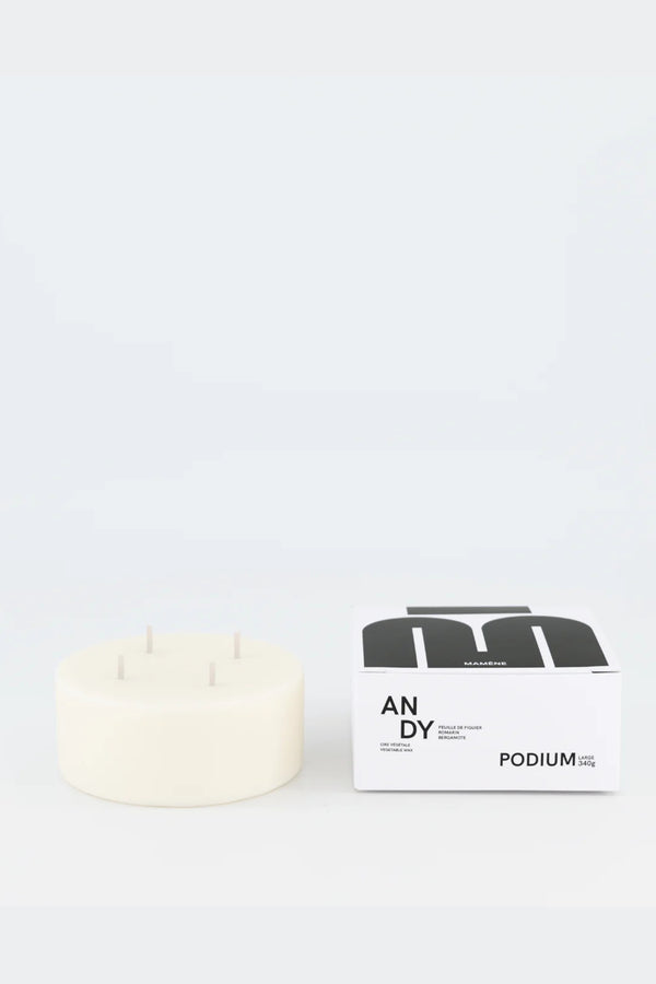 Recharge Podium Large 340G Andy Candle White
