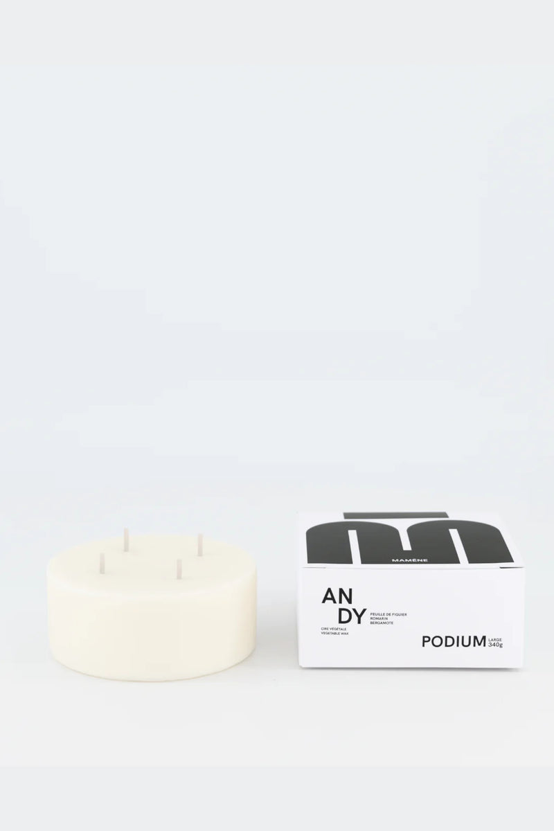 Recharge Podium Large 340G Andy Candle White