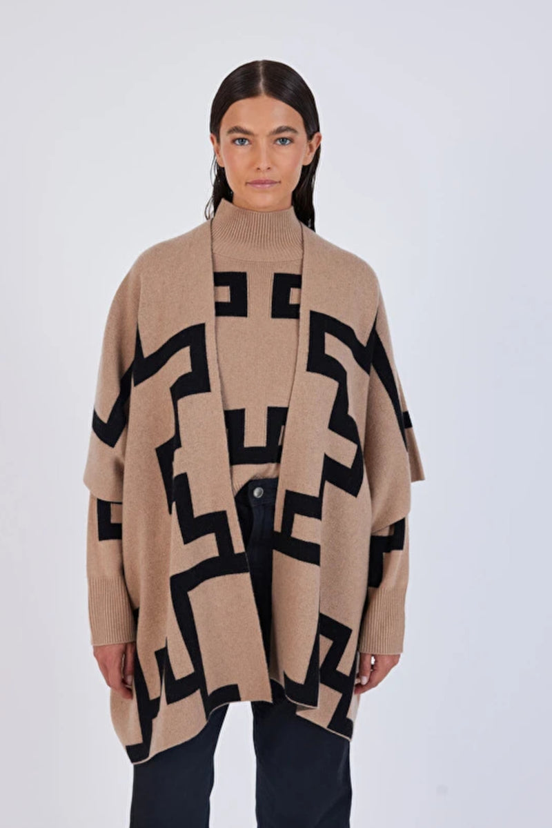 Leksa Poncho Tawny Black