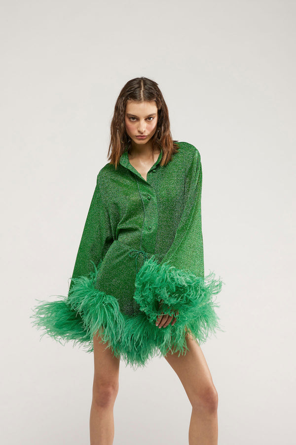 Light Plumage Long Shirt Green Emerald