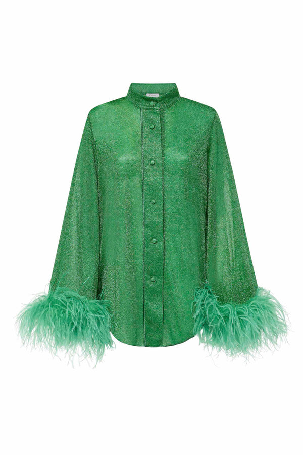 Light Plumage Long Shirt Green Emerald