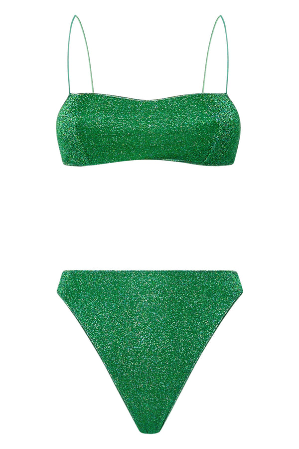 Light Square Two Piece Bikini Emerald Green