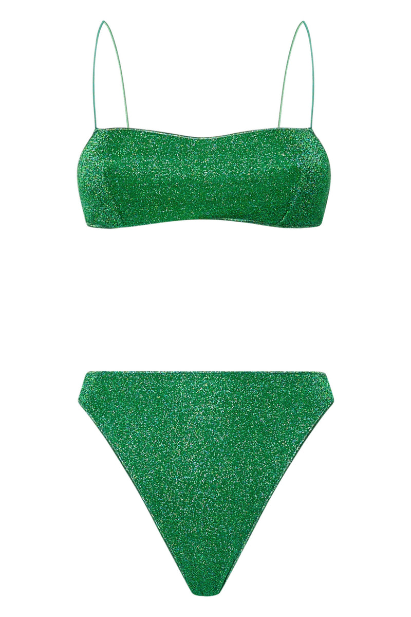 Light Square Two Piece Bikini Emerald Green