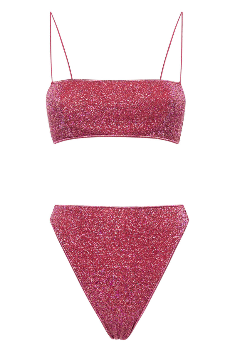 Light Square Two Piece Bikini Raspberry