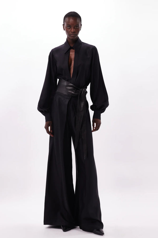 Josh Trousers Silk Twill Black