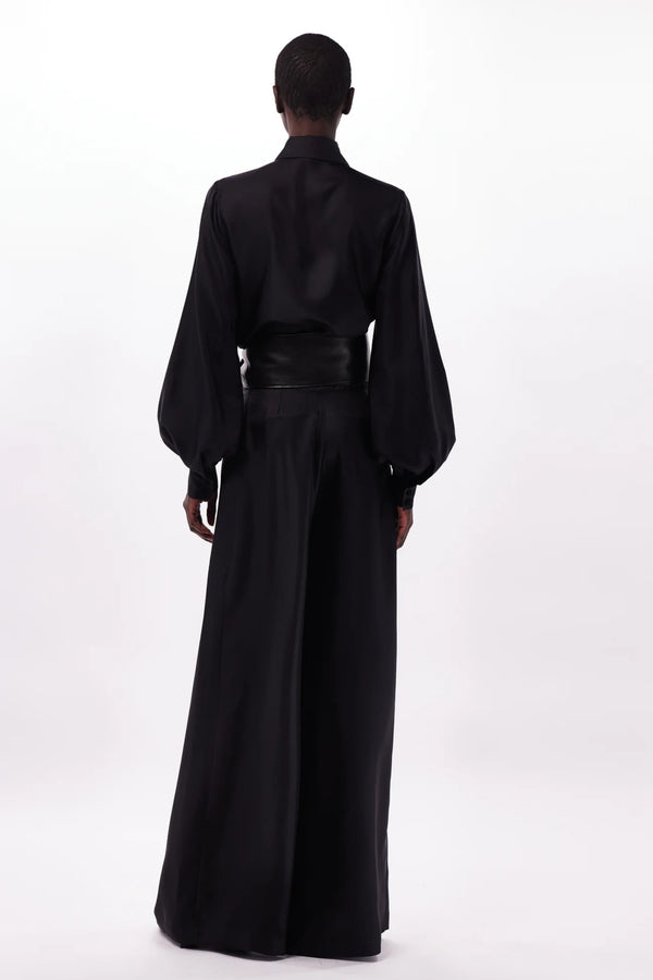 Josh Trousers Silk Twill Black