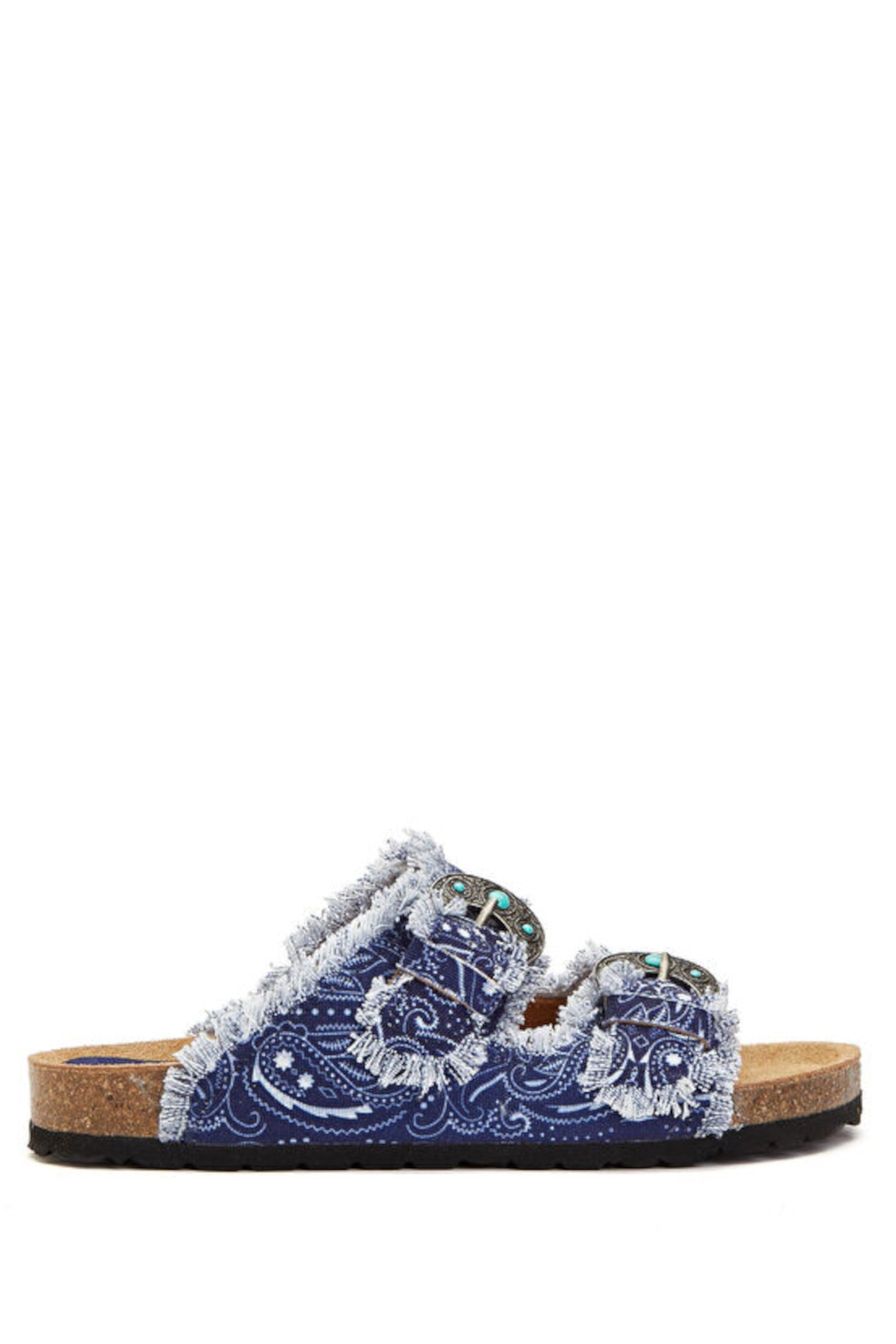 Buckle Bandana Sandales Bleu — Taji, vue 3