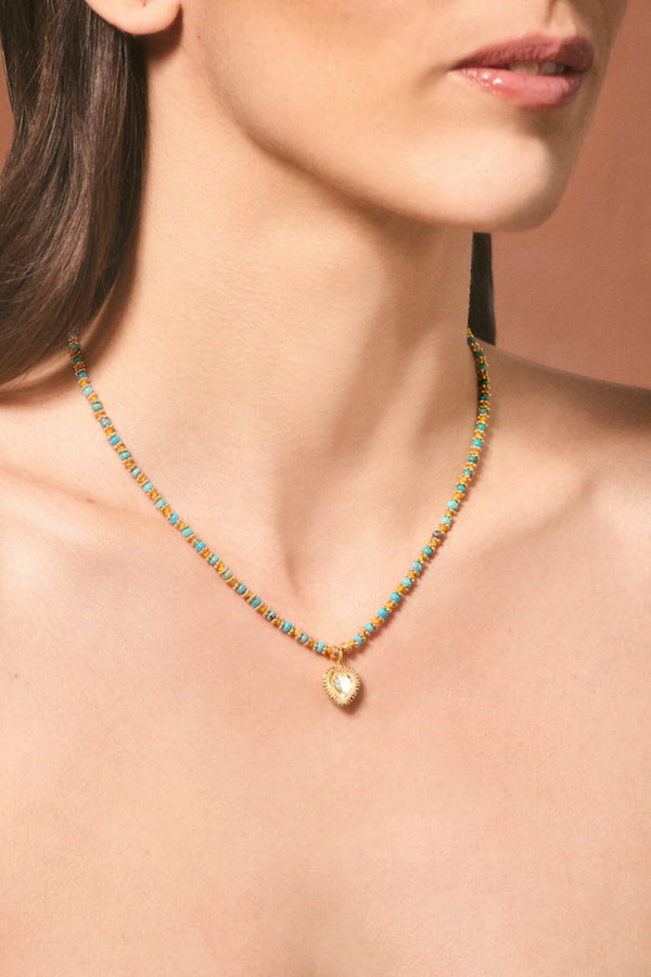 Gini K Necklace Yellow Turquoise