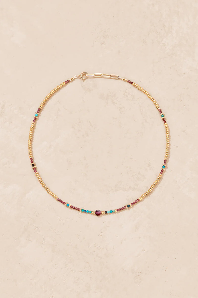 Meghna Necklace Grenat Chrysocolle