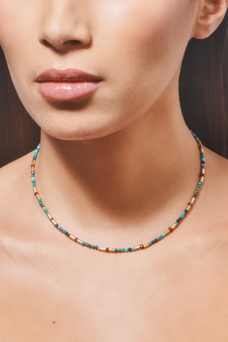 Rama Necklace Grenat Chrysocolle