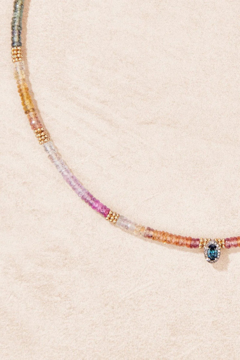Varja Necklace Saphirs Tourmaline Diamonds