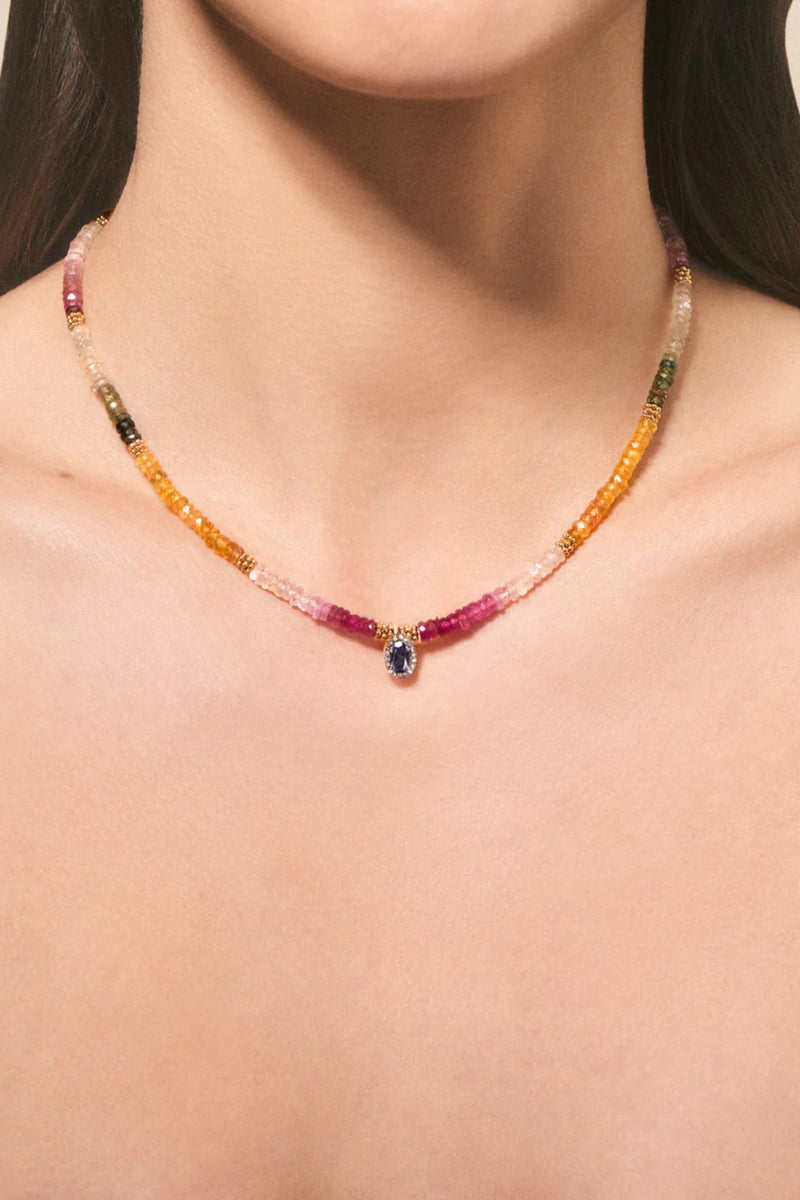 Varja Necklace Saphirs Tourmaline Diamonds