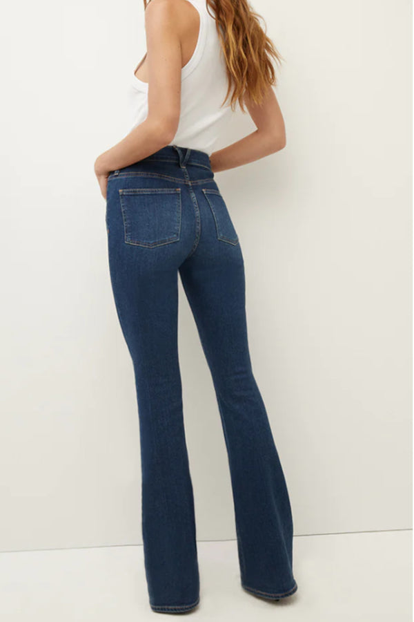 Beverly High Rise Skinny Flare Jeans Bright Blue