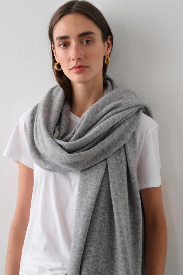 Cashmere Travel Wrap Scarf Heather Grey