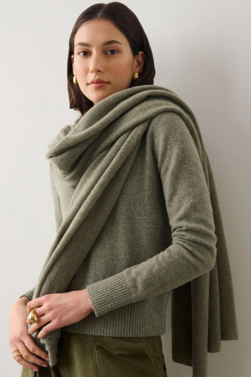 Cashmere Travel Wrap Scarf Heather Thyme