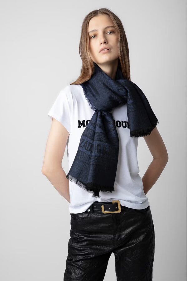 Glenn Rock Jacquard Scarf Ink