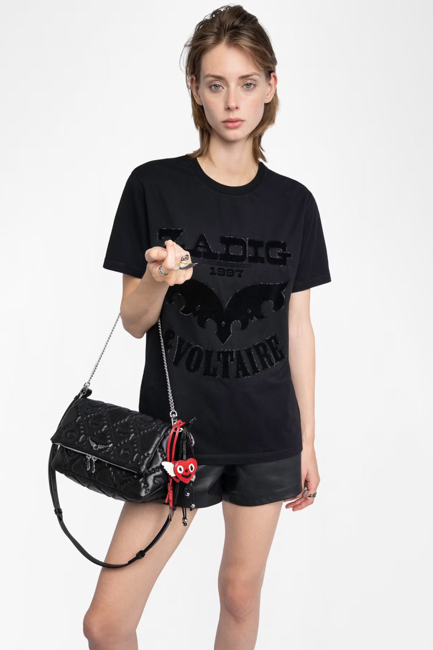 Edwin HC Voltaire Flock Strass T-Shirt Black