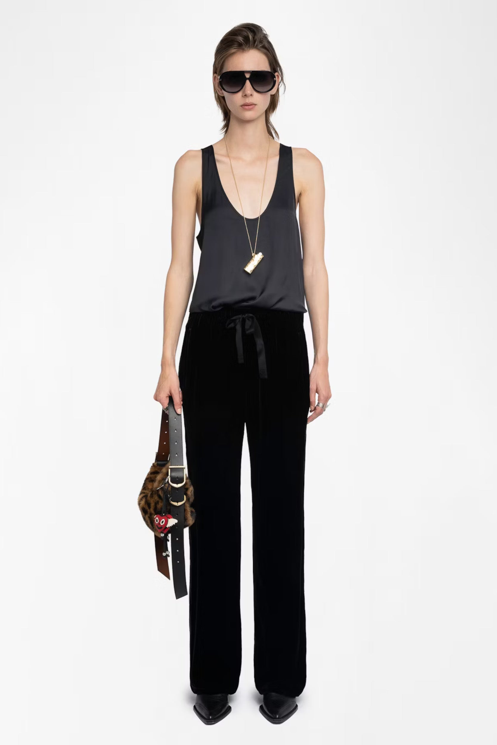 Poma Velvet Pant Black