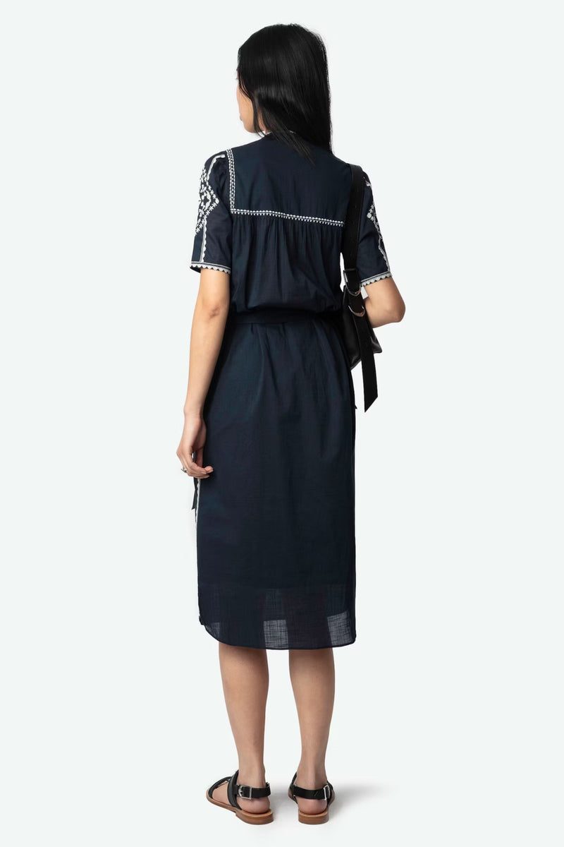 Rigy Coton Brod Dress Ink