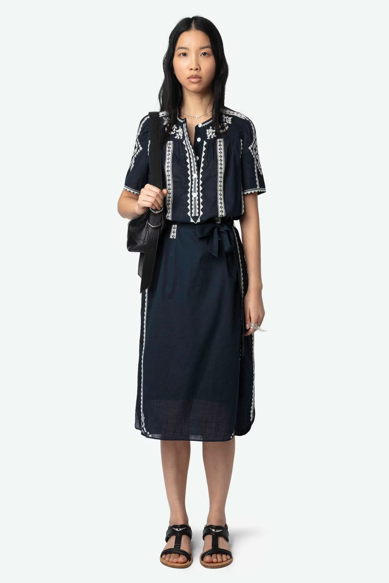 Rigy Coton Brod Dress Ink