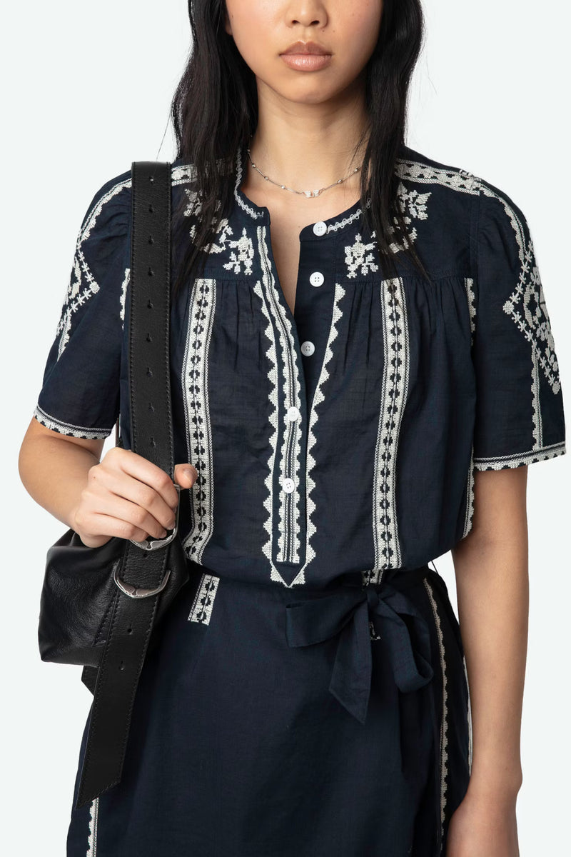 Rigy Coton Brod Dress Ink
