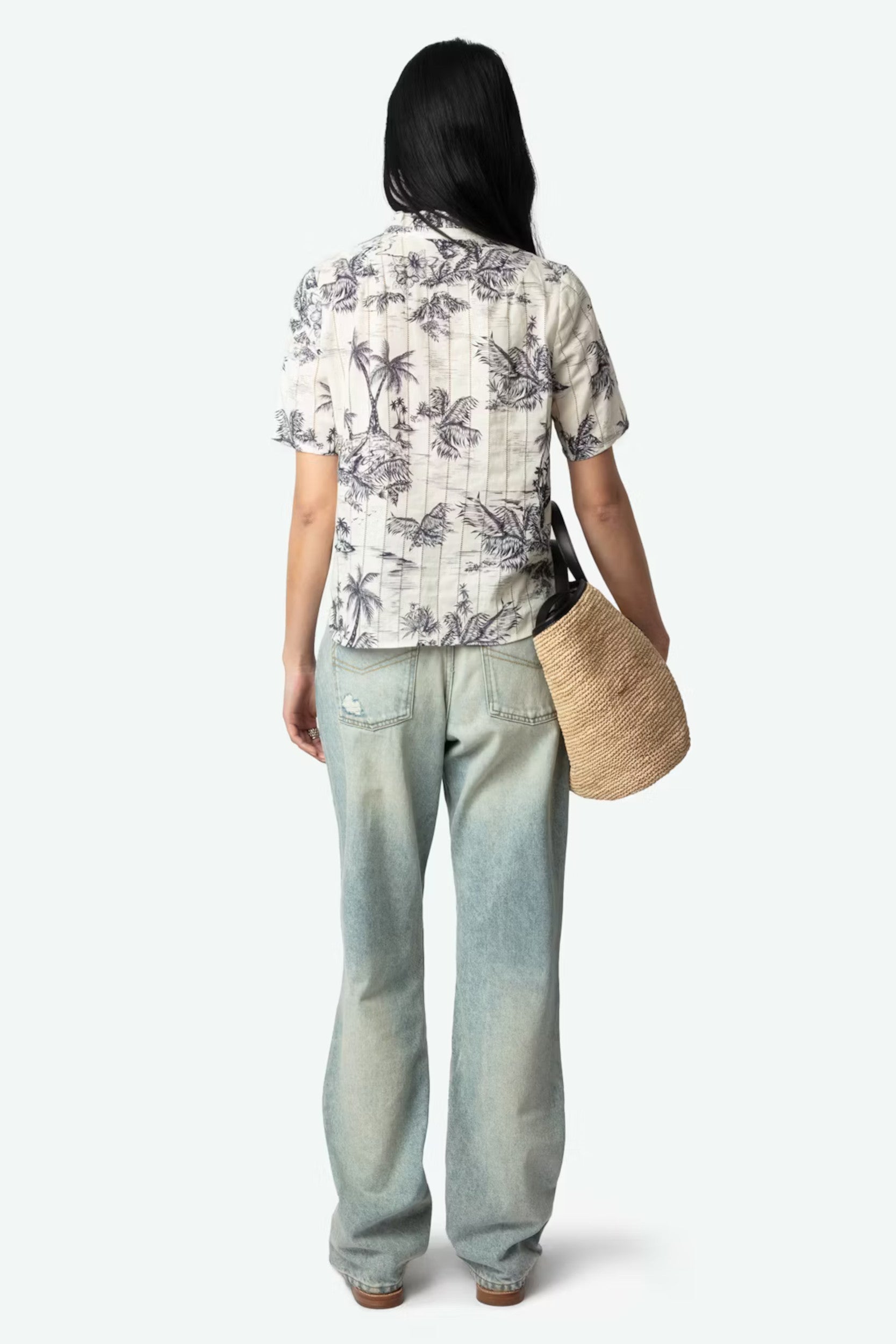 Topher Coton Tropical Island Top Ecru