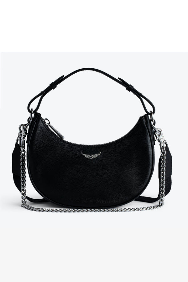 Moonrock Grained Leather Bag Black