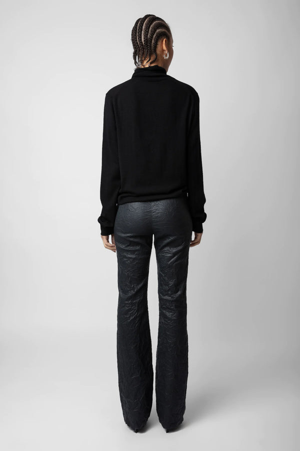 Pauline Crumple Leather Pants Anthracite