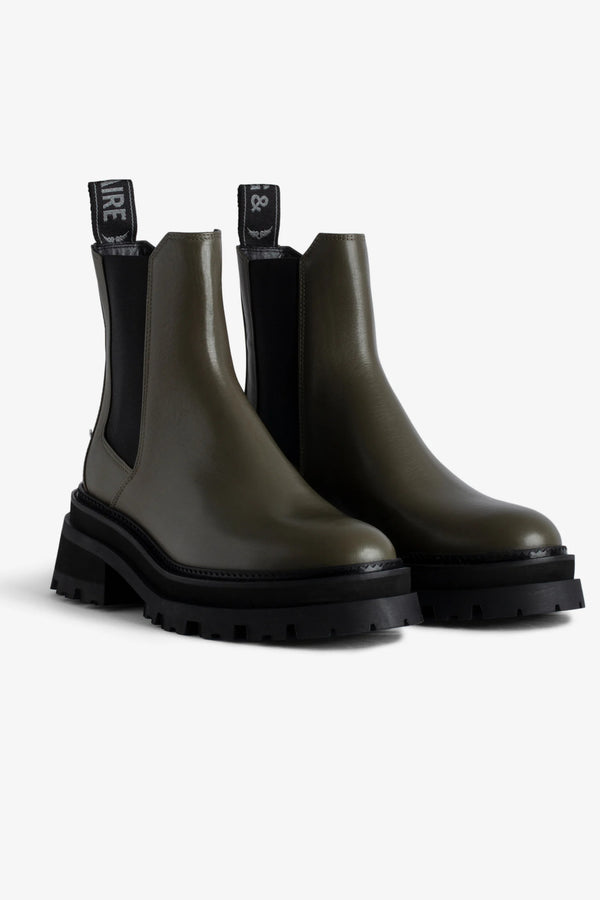 Rave Semy Shiny Calfskin Shoes Military