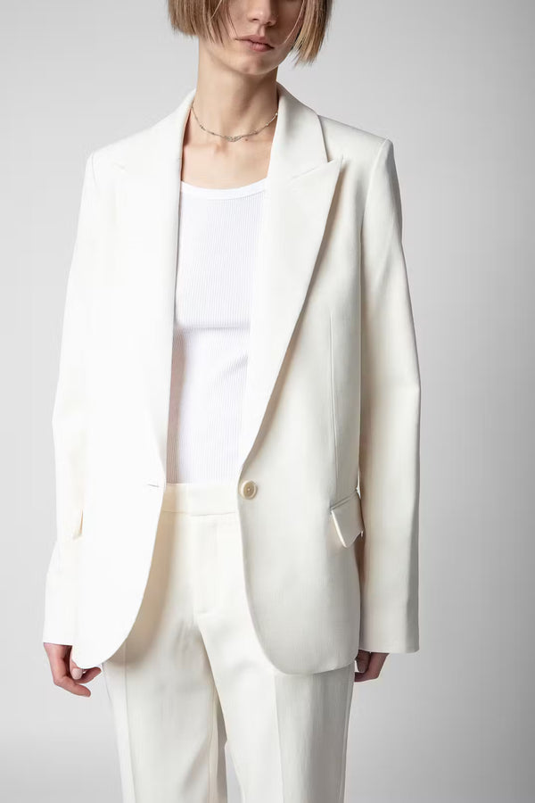 Voyage Crepe Blazer Chalk
