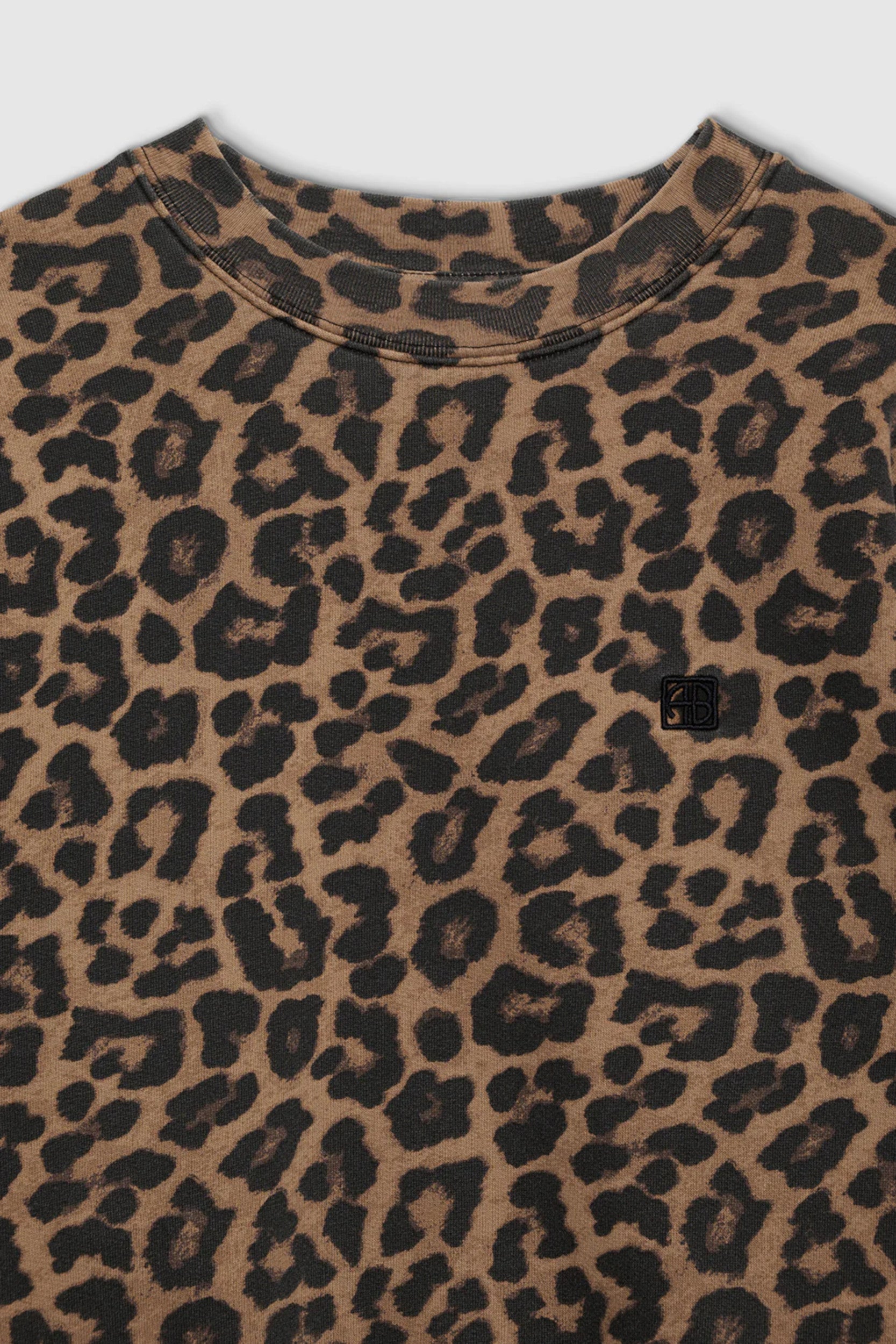 Miles Sweater Black and Brown Leopard