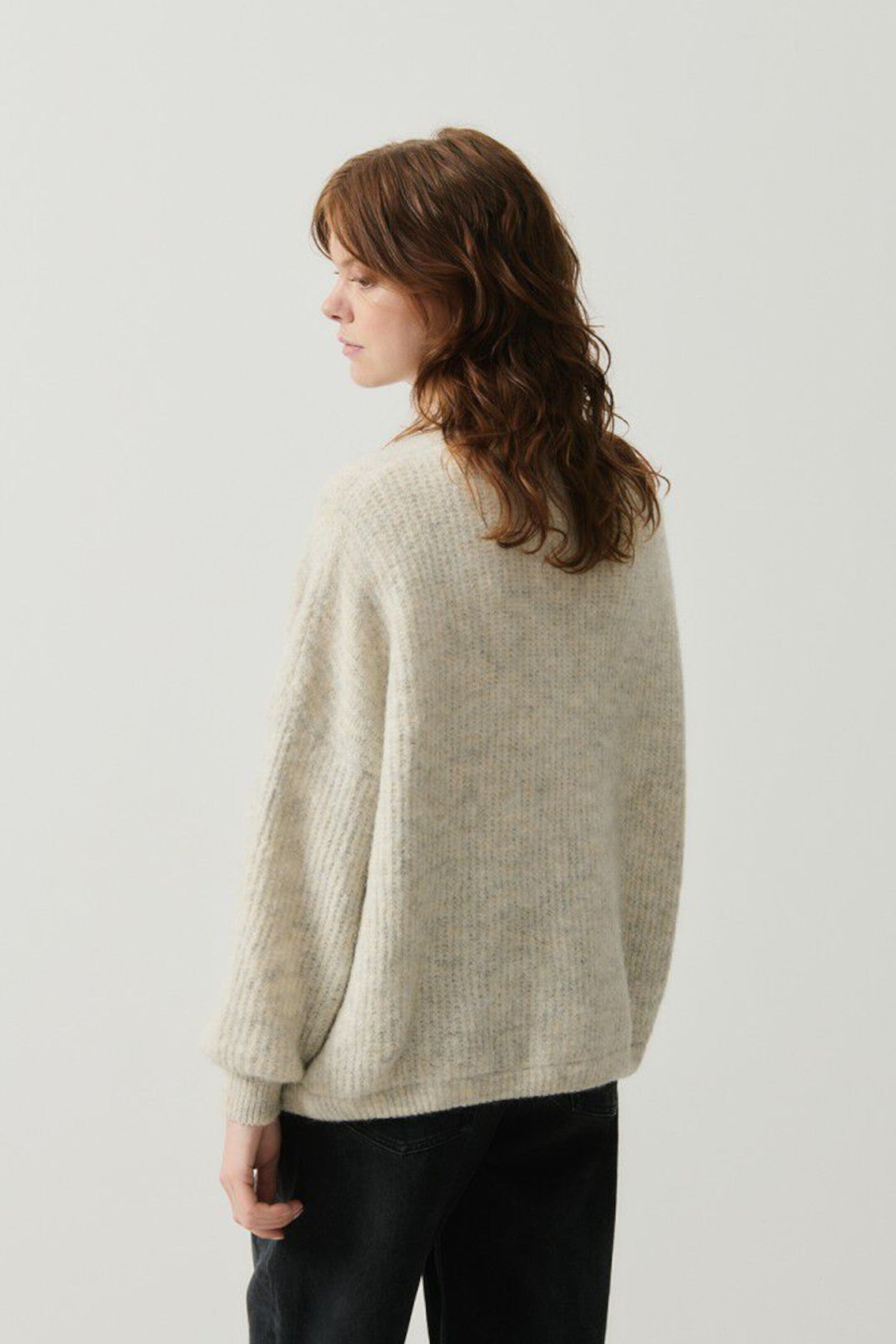 East19AH Cardigan Mottled Powder