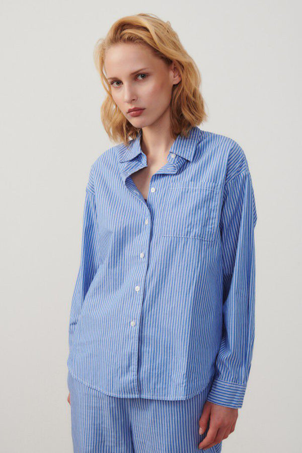 ZAT06A Shirt Blue Aqua Stripe